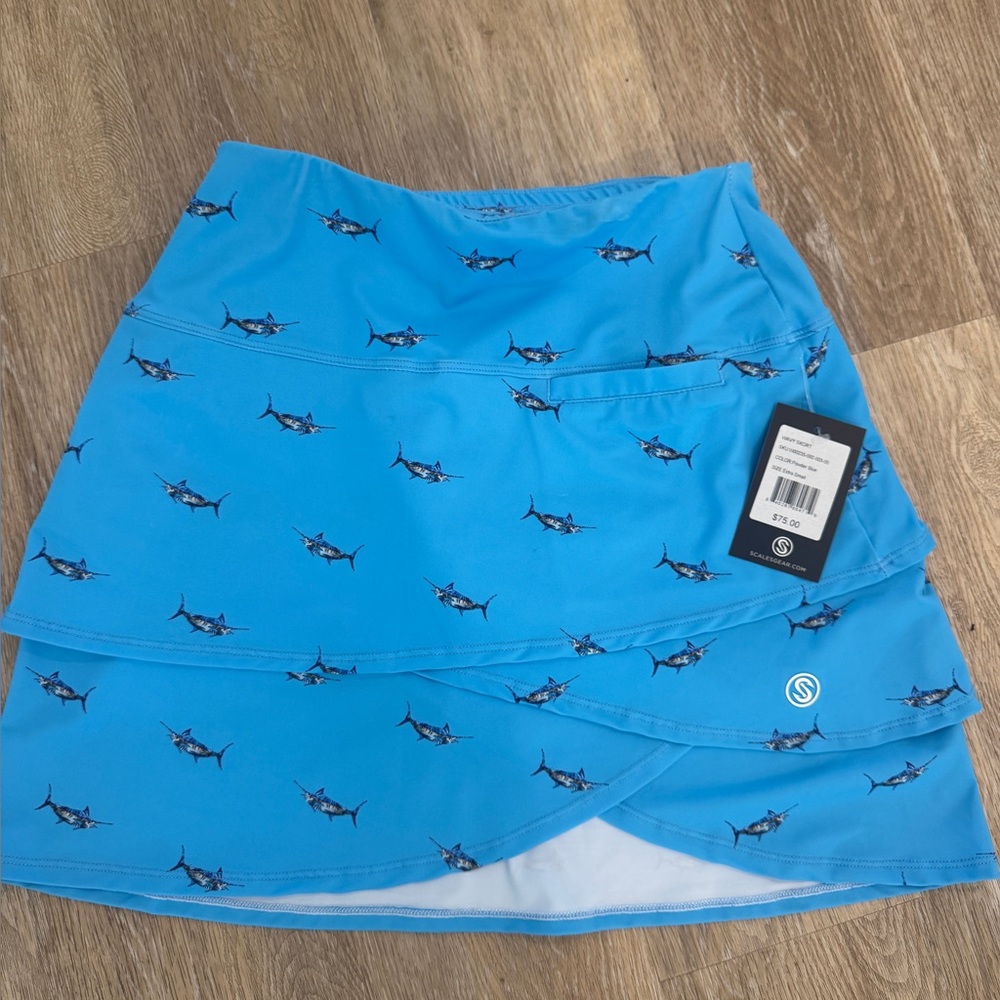 NWT Scales Gear Blue Marlin Skort XS Blue